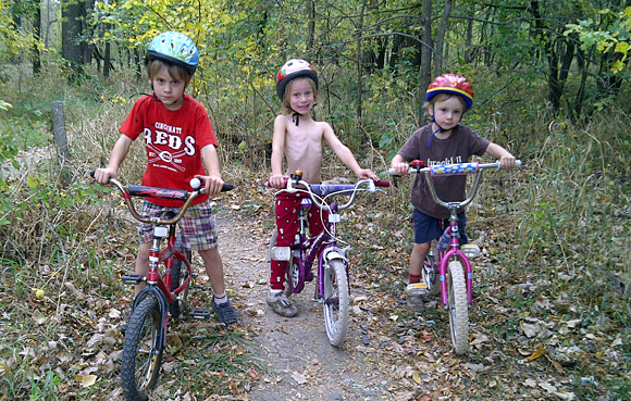 The kids at the finish line