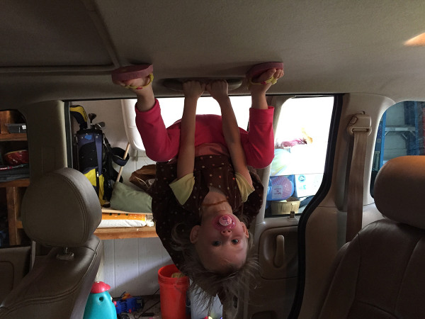 lucia playing in car